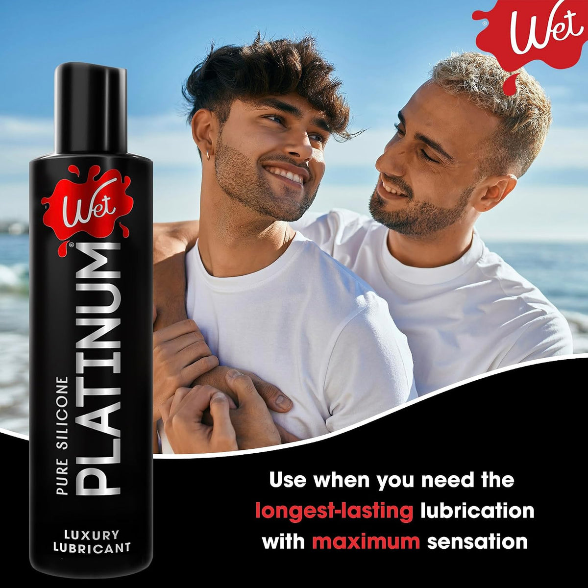 Wet Platinum Silicone Lube, Ultra Smooth, Long Lasting Glide - 3 Fl Oz