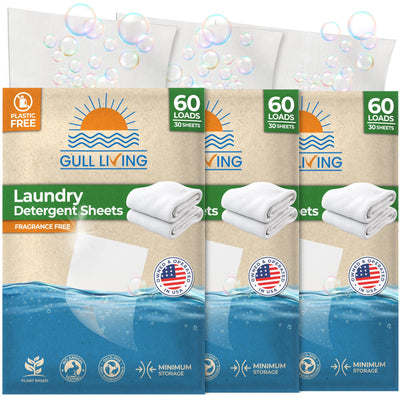 Home Travel Laundry Detergent Sheets - 180 Loads - Eco Laundry Detergent Sheets Unscented - Tackles Tough Stains
