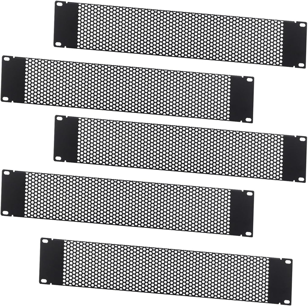 2U Vented Blank Panel, Metal Rack Blank Panel Mount for 19 Inch Server Rack Enclosure or Network Cabinet, 5 Pack