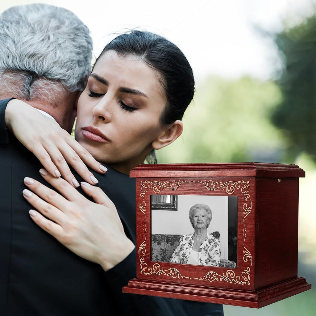 Cremation Urns for Human Ashes Adult Up to 200 IBS with Photo Frame