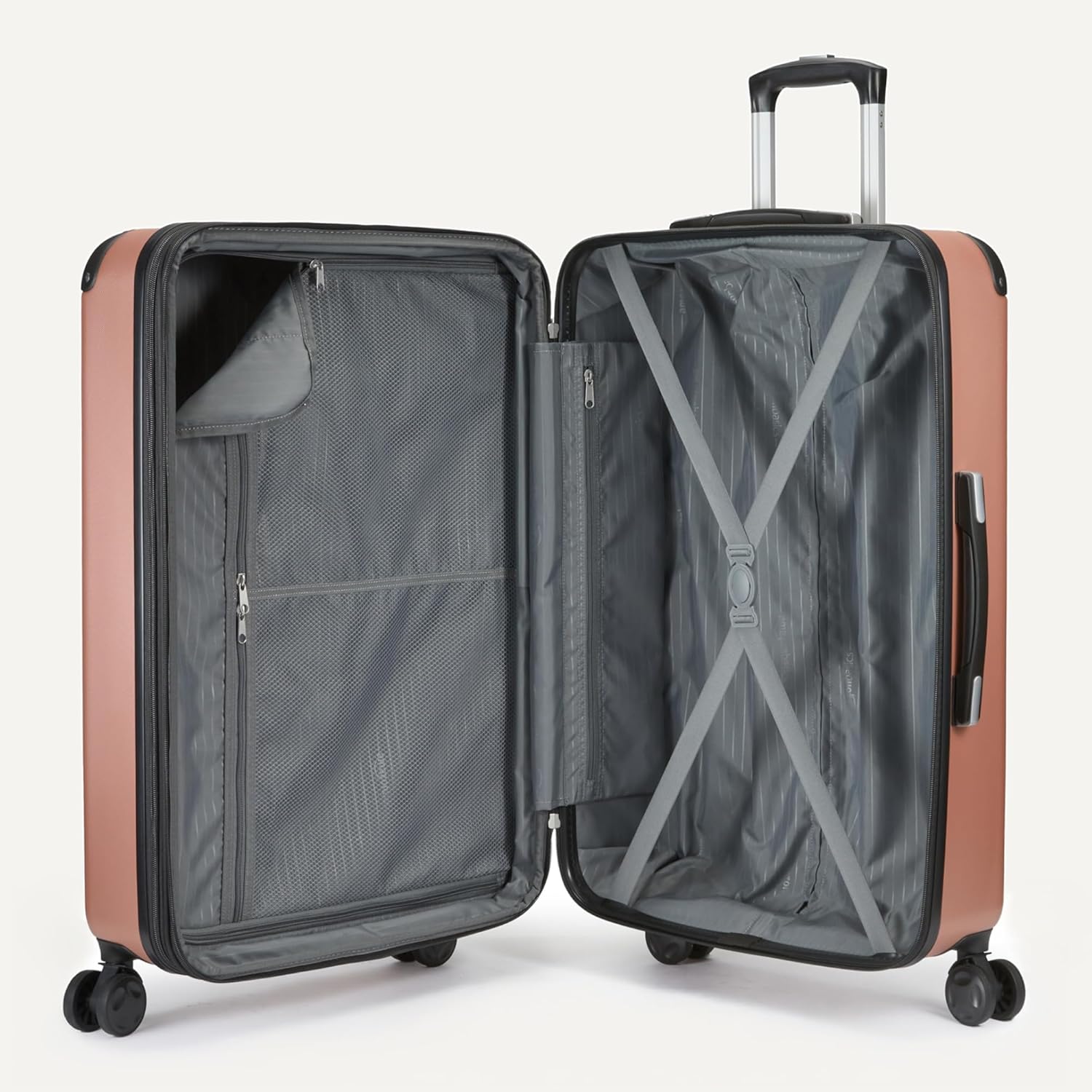 3-Piece Luggage Set, Including One 22" Expandable Hardside Suitcase With 8 Spinner Wheels, One 15-inch Tote Bag, and