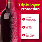 Reusable Wine Protector Travel Bag by Bottle Shield (6-pack) - Unbreakable Bottle Shipping Sleeve, Leak Proof &