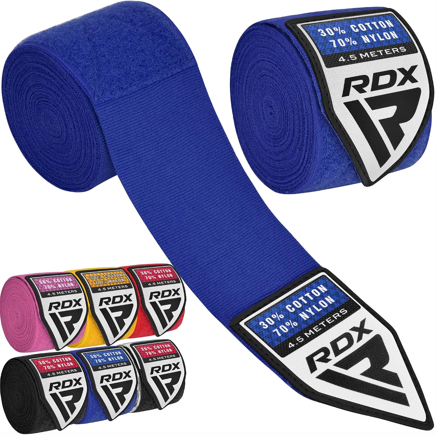 Boxing Hand Wraps 4.5M / 180 Inches – Mexican Style Semi-Elastic MMA Inner Gloves - Wrist Support for Muay Thai