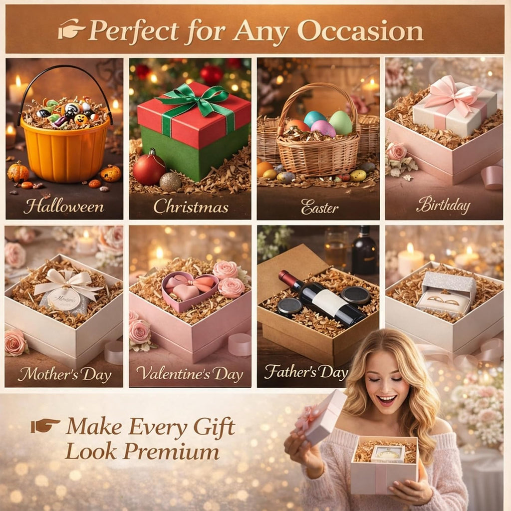 Brown Crinkle Paper Filler - Shredded Paper, Gift Basket & Box Wrap