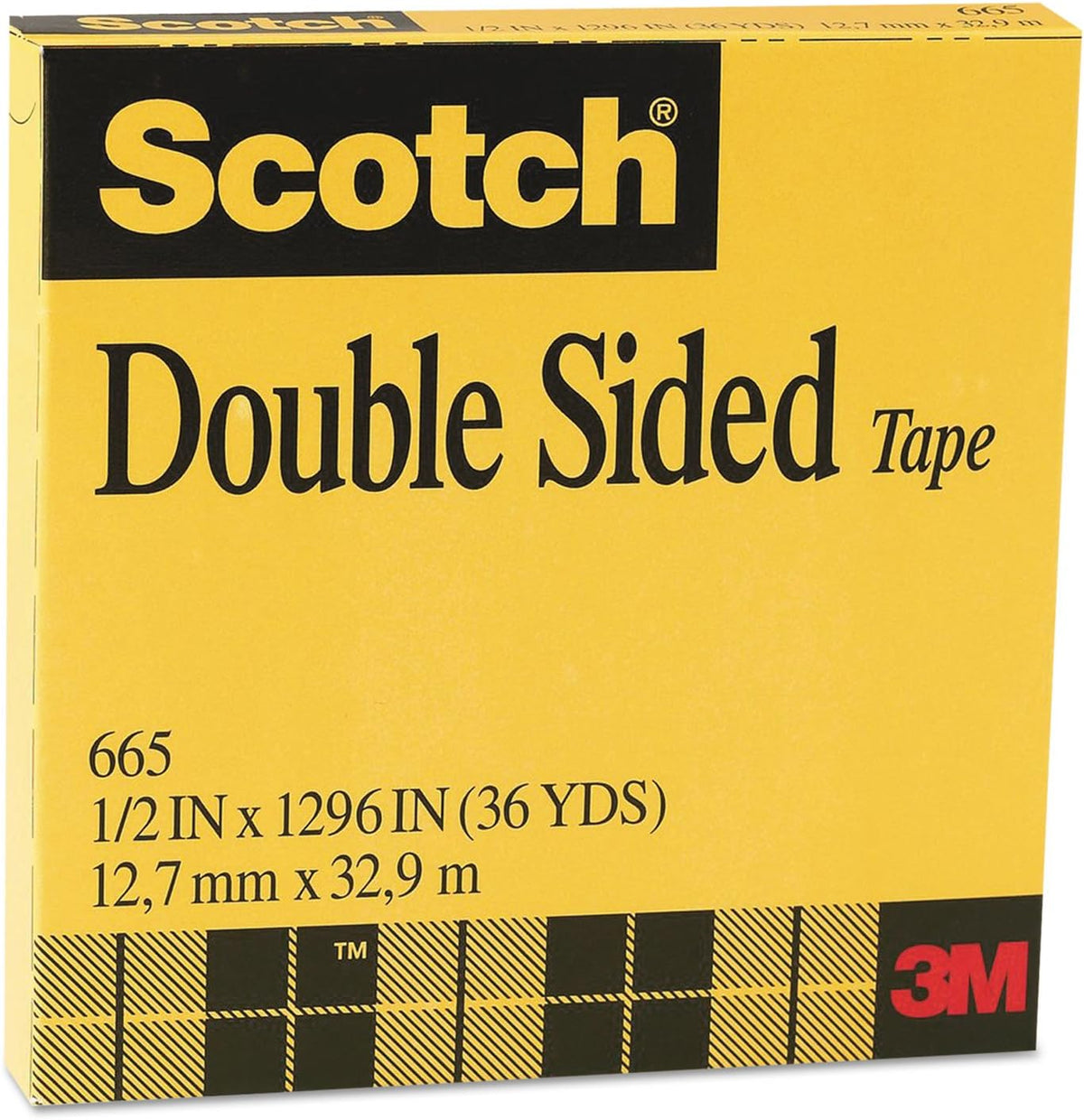 665121296 Double-Sided Tape, 1/2-Inch x 1296-Inch, 3-Inch Core, Clear