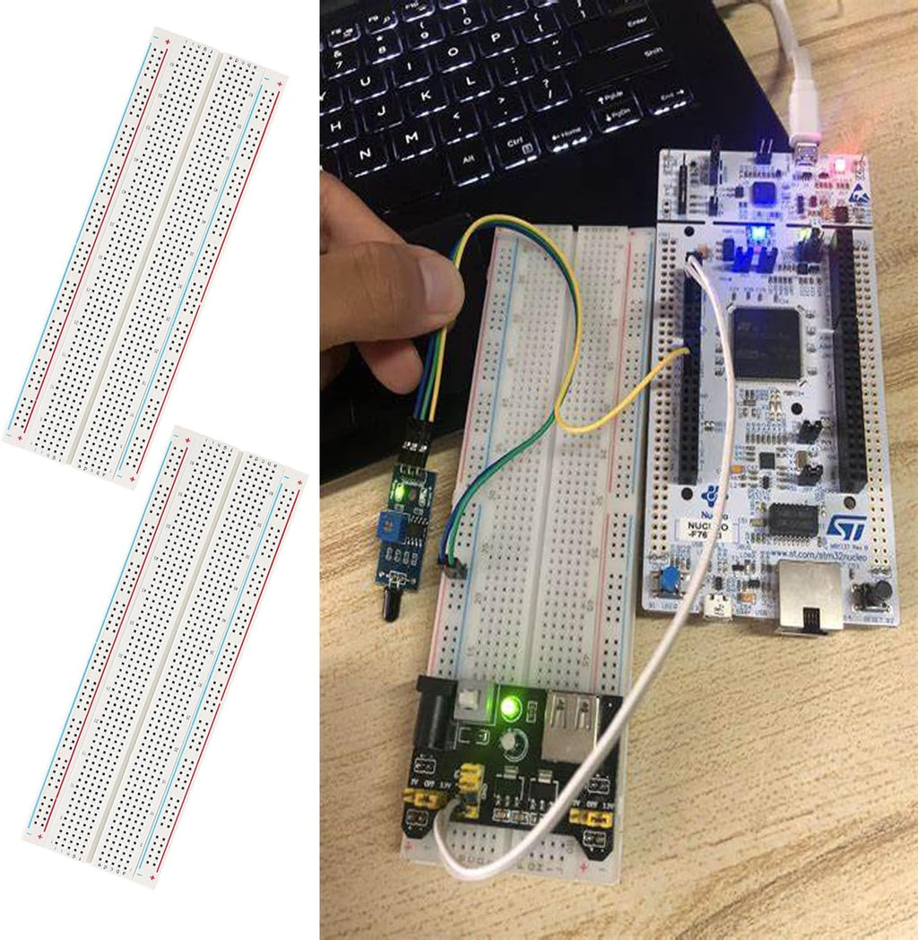 3pcs Breadboard 830 Point Solderless Prototype PCB Board Kit, Solderless Breadboard for Arduino Proto Shield Distribution Connecting Blocks.