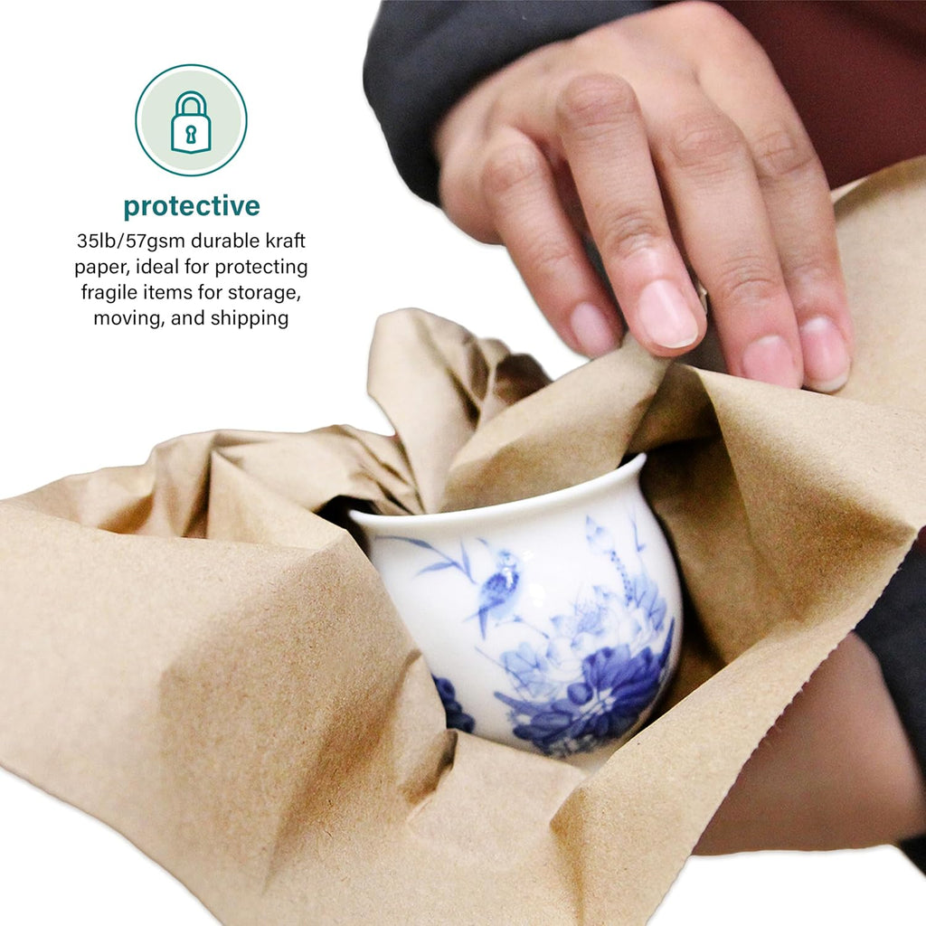 Brown Packing Paper Sheets for Moving & Shipping - 1500 Count (1375 Feet) - 14.5" x 11" Sheet Size - Sustainable Void