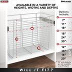 Chrome 24" Wire Pullout Basket for 14" Deep Closet - 11" H