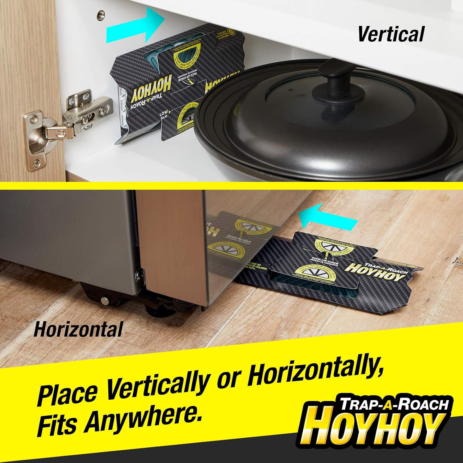 Trap A Roach - 10 Traps [2 Pack] Baited Glue Traps, Great for Home with Kids & Pets Indoor, Sticky Pest Control Trap