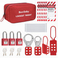 Electrical Lockout Tagout Kit, 3 Keyed Different Safety Padlocks
