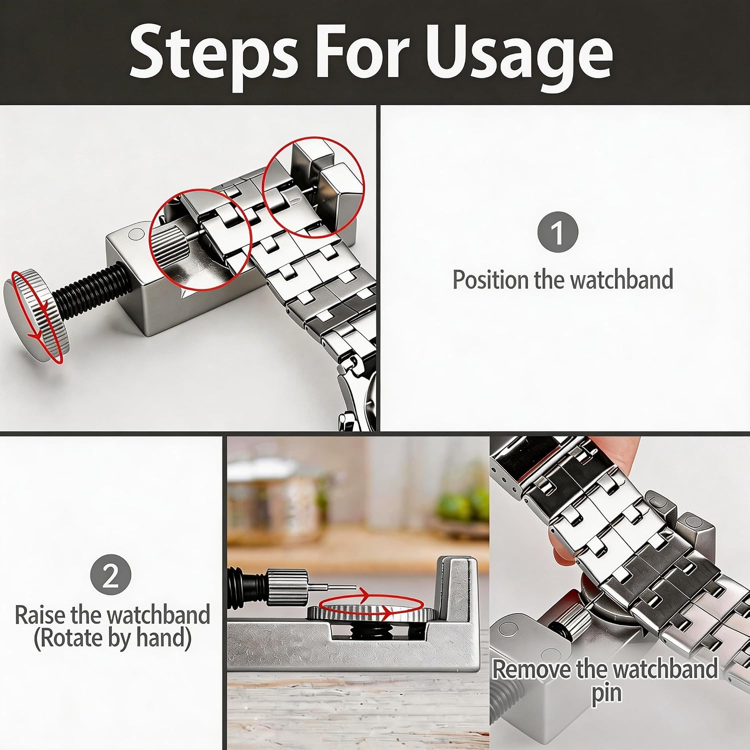 Watch Link Removal kit - Adjustment Tool Kit,Watch Band Tool with Spring Bars,5-in-1 Precision