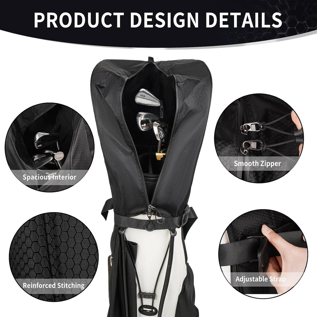 Golf Bag Rain Cover Hood with Adjustable Buckles for Golf Stand Cart Bags