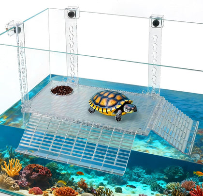Turtle Basking Platform Easy Mount with Adjustable Hanging Ramp 11.8"x7.1"