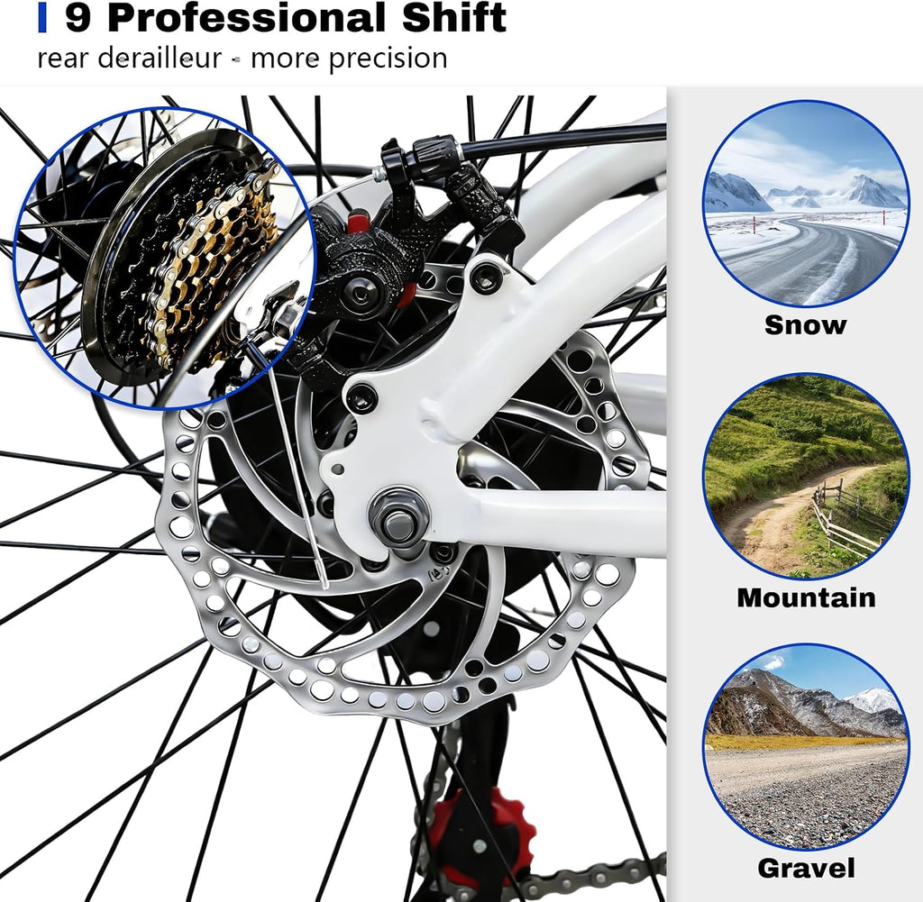 Hardtail Mountain Bike, 26 Inch Wheels Outdoor Cycling Bike, 7-Speed Trigger Shifter, Knobby Mountain Tires