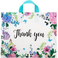 60 Pieces Thank You Gift Bags 12"x 15" with Soft Loop Handles, Floral Shopping Bags Reusable Plastic Shopping Bags