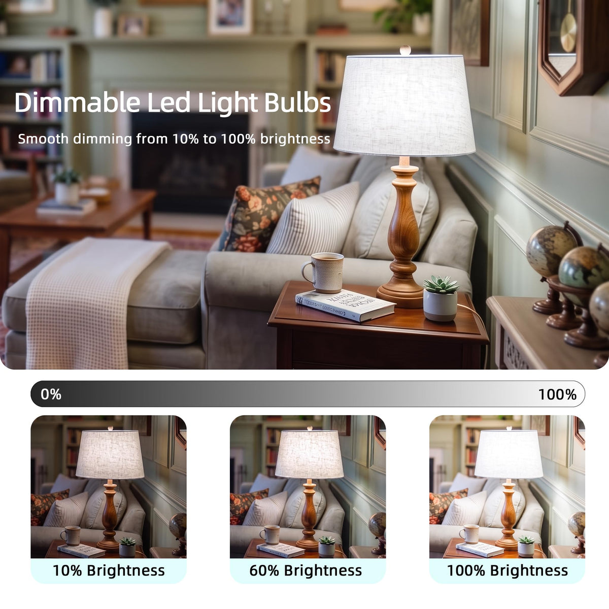 100W Equivalent A19 LED Light Bulbs Daylight, Dimmable, E26 Base, 6-Pack