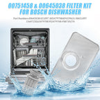 00751458 Fine Filter & 00645038 Micro Filter for Bosch Dishwasher Replaces