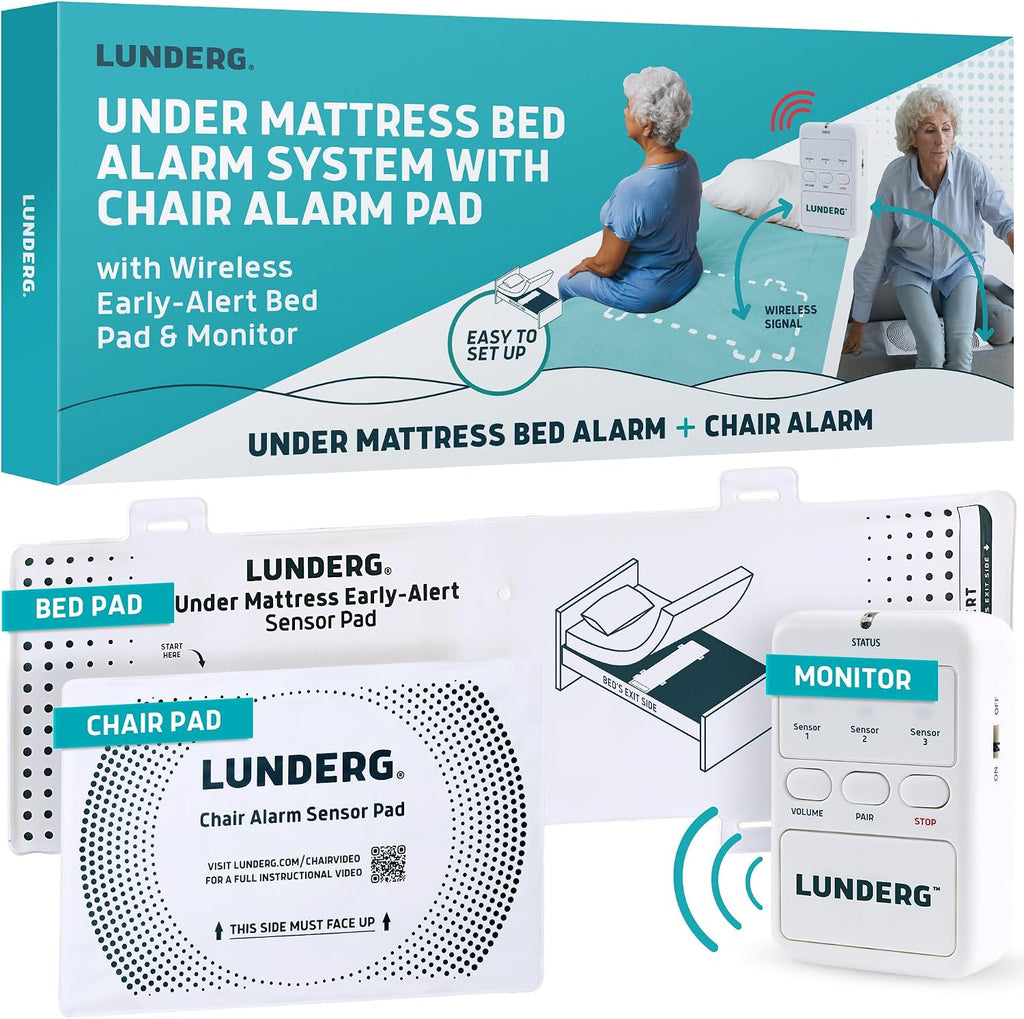 Under Mattress Bed & Chair Alarm Set - Invisible & Wireless Pad