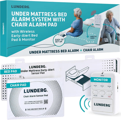 Under Mattress Bed & Chair Alarm Set - Invisible & Wireless Pad