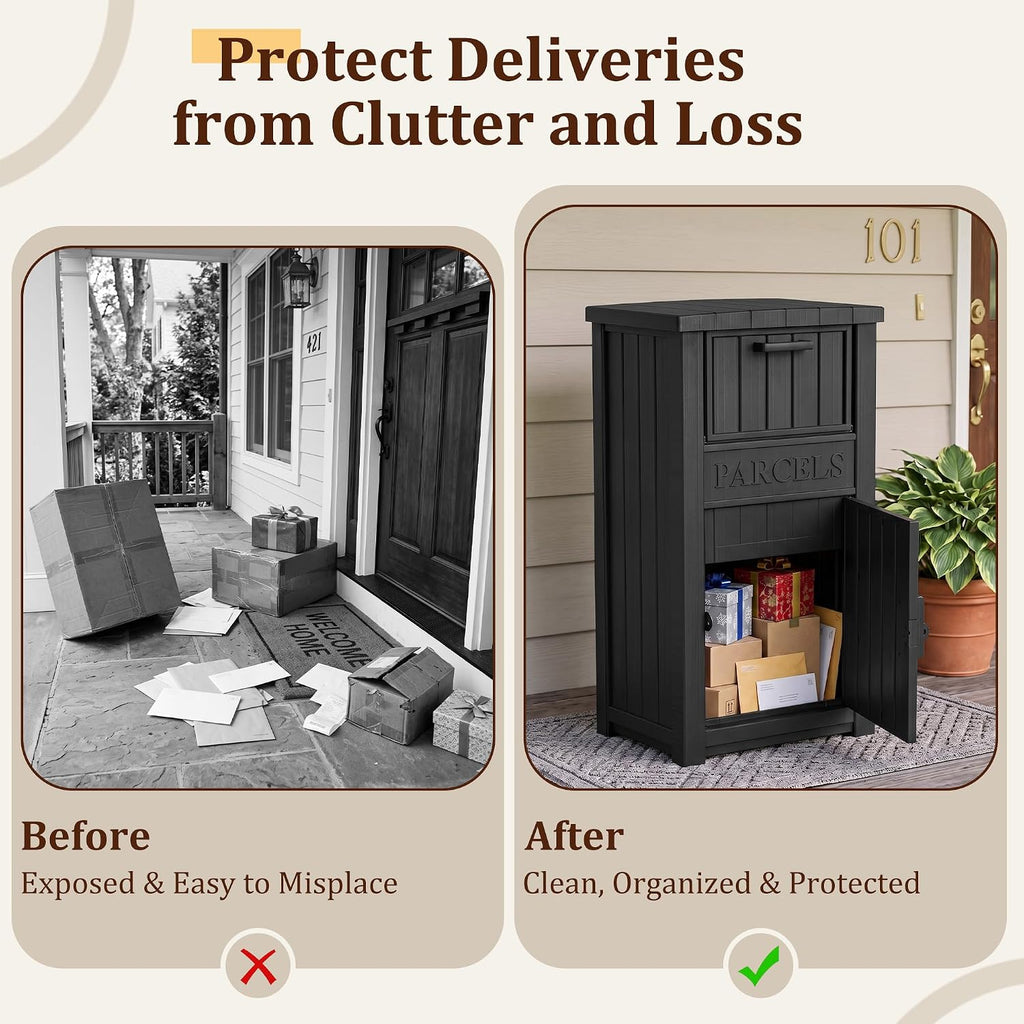 Package Delivery Boxes for Outside, 120 Gallon Outdoor Storage Box | Lockable Secure Design, Deck Box Outdoor