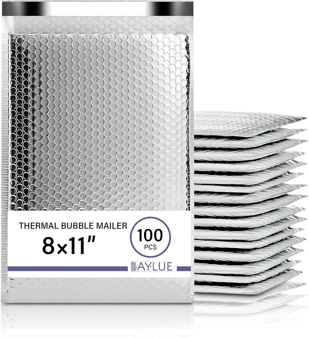 Thermal Insulated Mailers 8x11, Cold Shipping Envelopes, 100 Pack