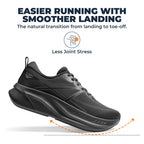 Men's Road Running Shoes Cushioned Sneakers,All Black,11