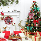 4 Rolls Christmas Deco Mesh Ribbon -10" x 30ft Metallic Poly Mesh Rolls