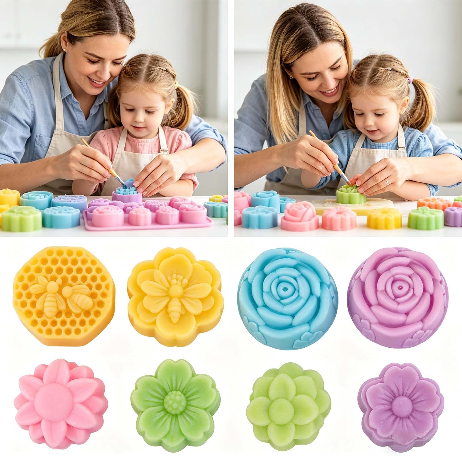 Soap Making Kit for Adults All-in-One Soap Making Supplies Includes Melt & Pour 2.2LBs Goat Milk Soap Base, Silicone