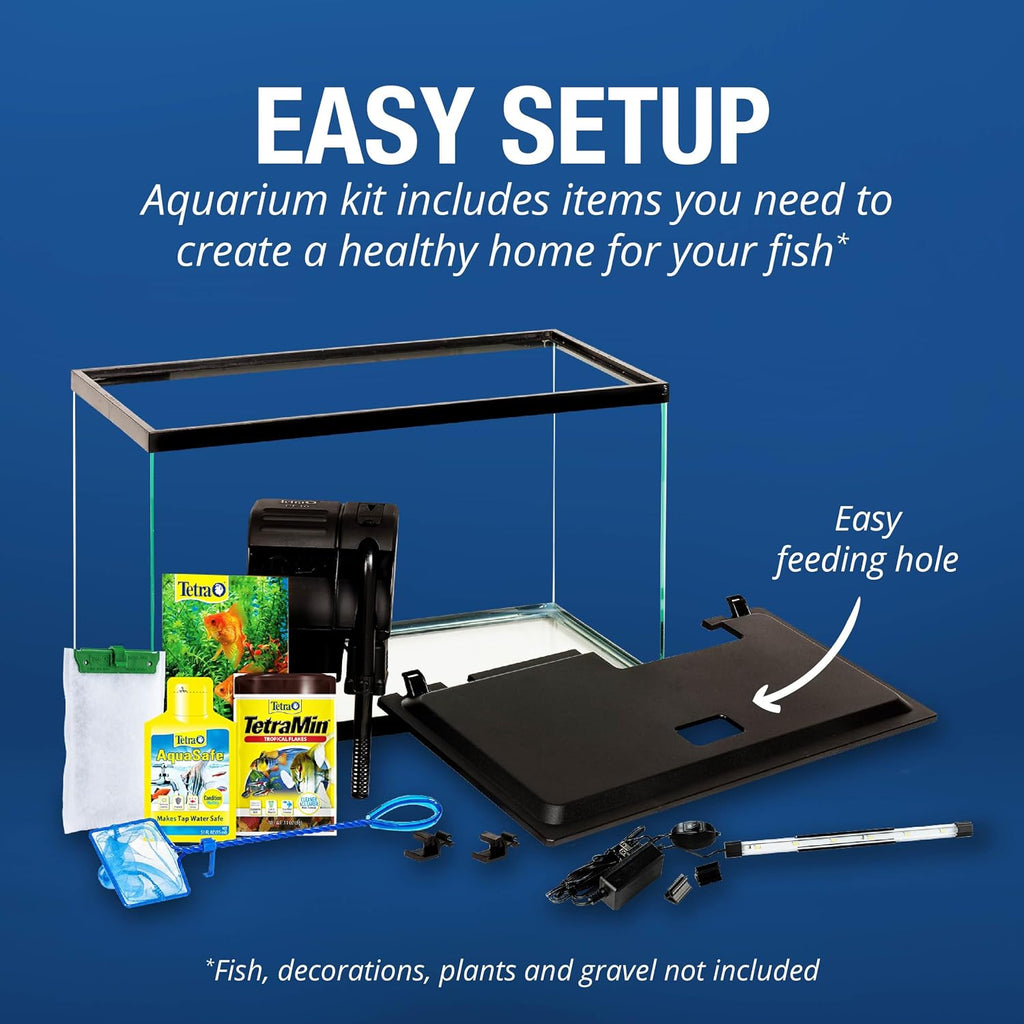Complete 10 Gallon Fish Tank Kit for Freshwater & Saltwater Fish