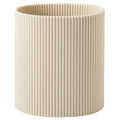 Small Bathroom Trash Can, Beige & Thick Lines, 1.6 Gallon