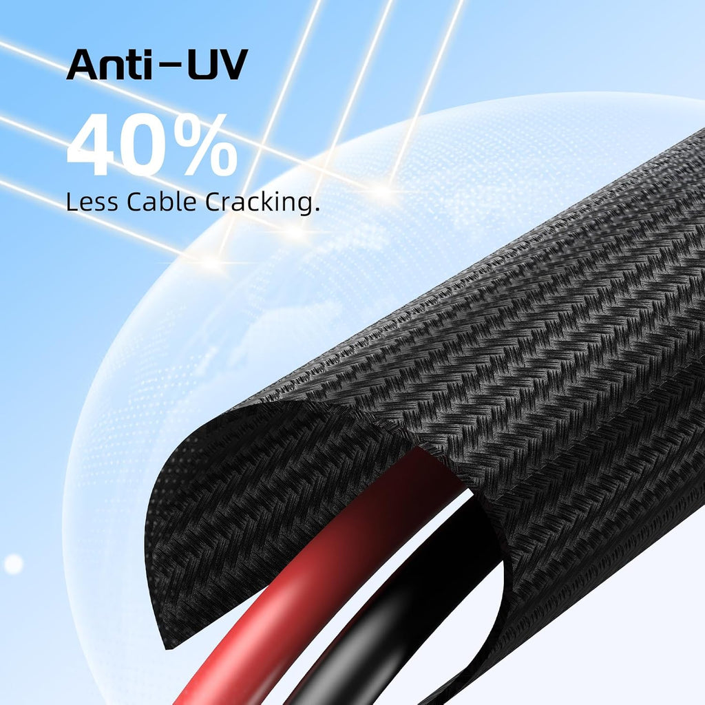 10AWG 30FT Solar Panel Extension Cable, Flame Retardant Protective Sleeving Twin Wire 10 Gauge Solar Cable with IP68
