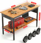 60 Inch Rolling Adjustable Workbench with Power Outlet