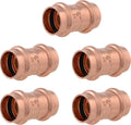 SharkBite 3/4 Inch Coupling, Copper Press Plumbing Fitting, Pack of 5, UPR016X5
