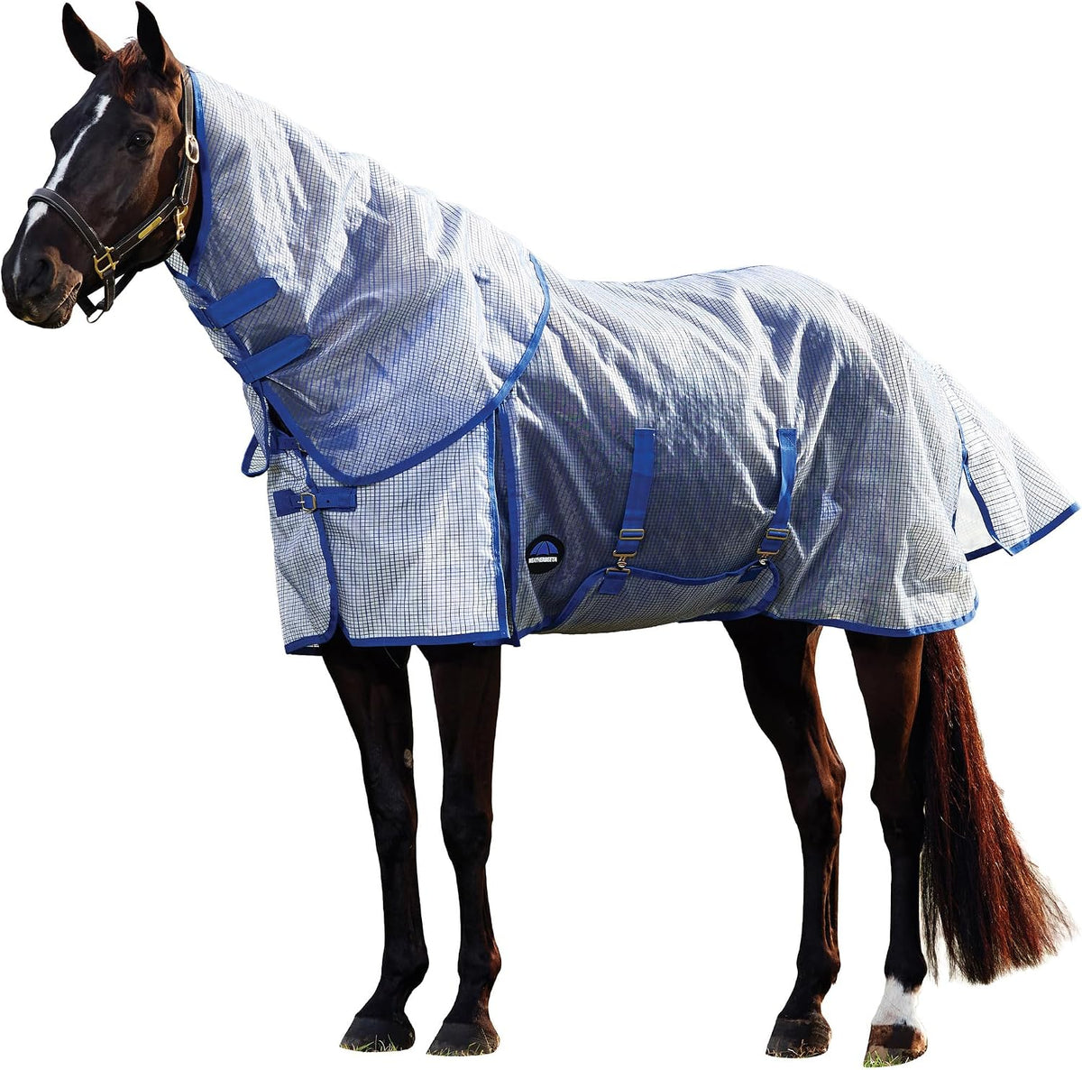 ComFiTec Ripshield Fly Sheet Detach-A-Neck, White/Cobalt, 78"