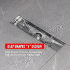 Linear Shower Drain 12 inch Brushed with Tile Insert Panel