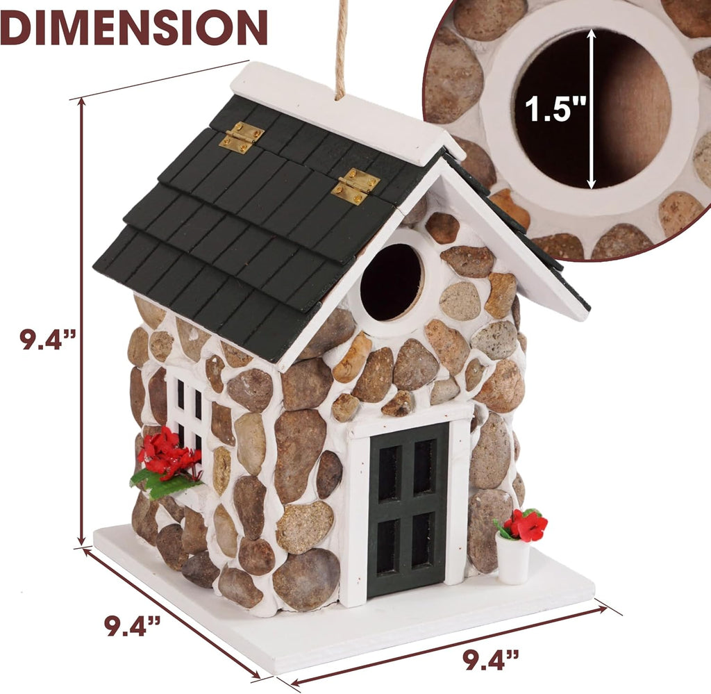 Bird Houses for Outside, Outdoor Bird House for Bird Families Bluebird Sparrow Finch Cardinals Hanging Birdhouse for