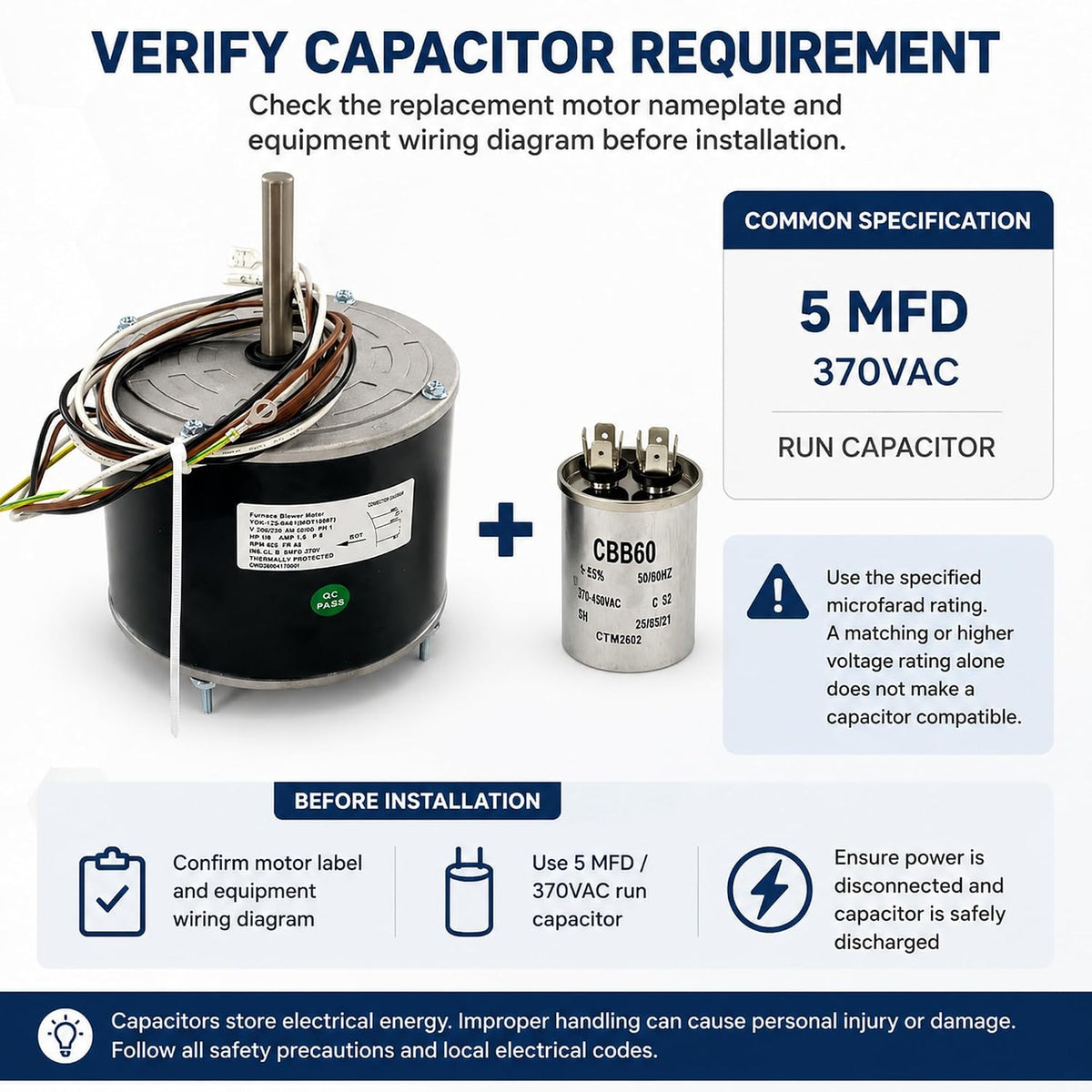 MOT18687 Condenser Fan Motor Fits for American Standard Trane