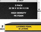 Tool Box Foam Organizer 22x12x2 inch 3Pack, Kaizen Sheets for Pro Tool Control, Custom Tool Shadow Inserts for Cases