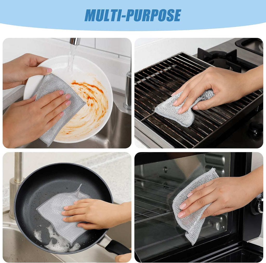 30PCS Non Scratch Steel Wool Dishcloth Scrubber Pads Kitchen Set