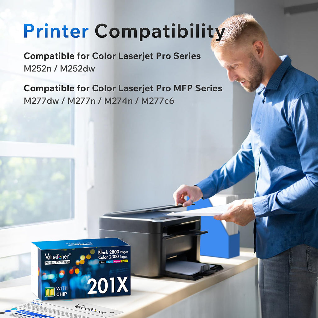 201X Compatible for HP 201X Toner Cartridges 4 Pack High Yield 201A M277DW