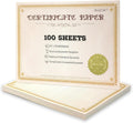 100 Sheets Printable Certificate Paper with Gold Seal Stickers | 8.5'' x 11", 130gsm Heavy Cardstock Compatible with