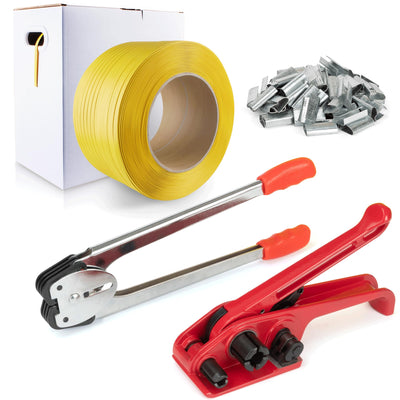 Heavy Duty Packaging Banding Strapping Kit - Upgraded Poly Strapping Tensioner Tool Set with 3280' Length PP Packagng