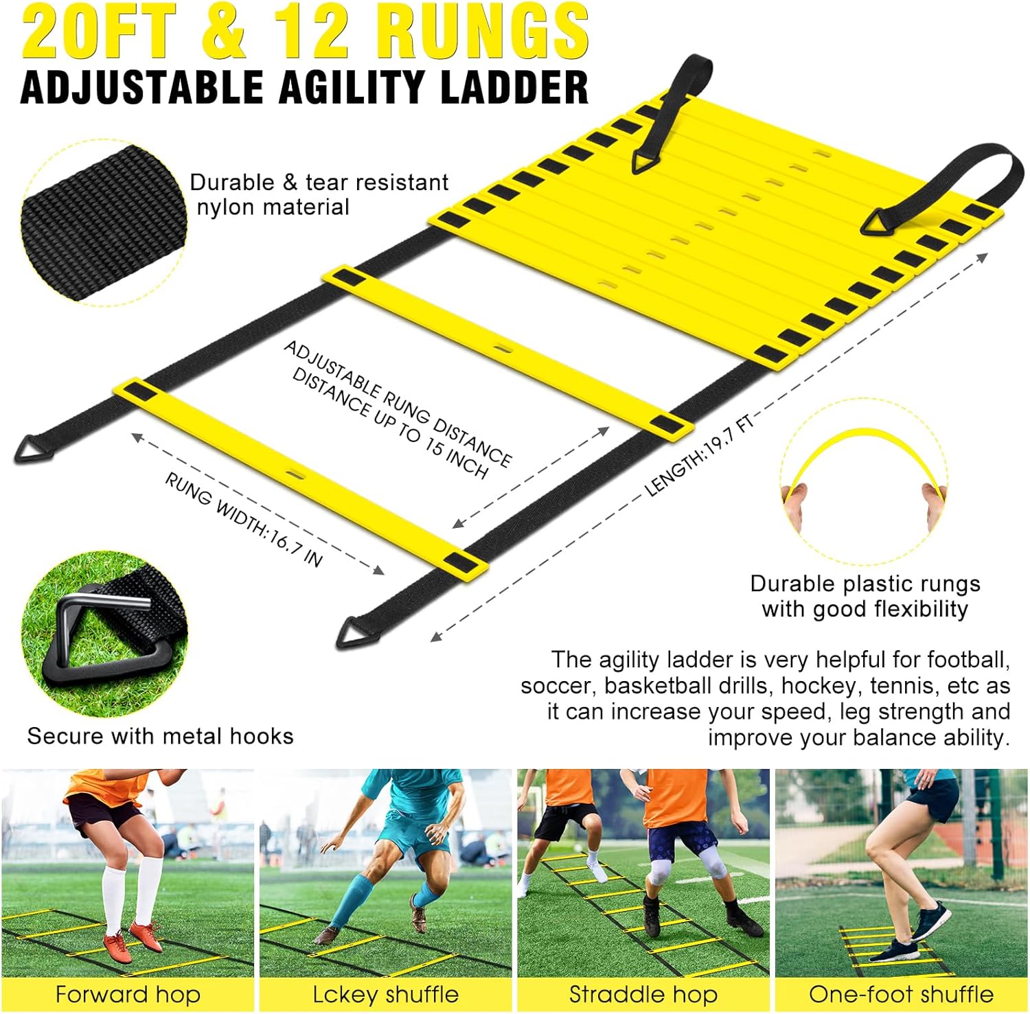 Kids Soccer Goals for Backyard Set of 2, 4 x 3 ft/6 x 4 Toddler Soccer Goal Training Equipment with Soccer Ball