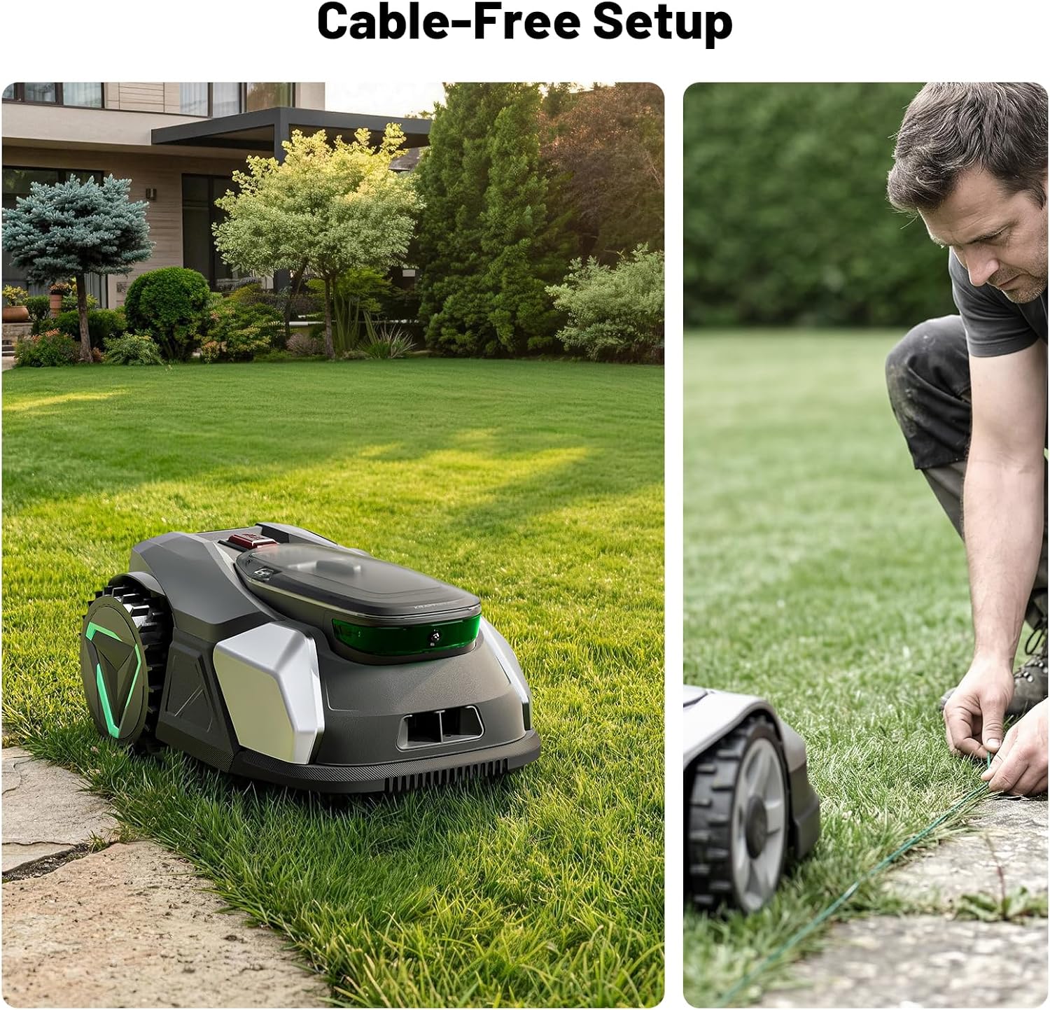 20V Brushless Robotic Lawn Mower | 1/8 Acre Coverage & 22° Slope Mastery | 0.8"-2.4" Adjustable Height, 2.4G