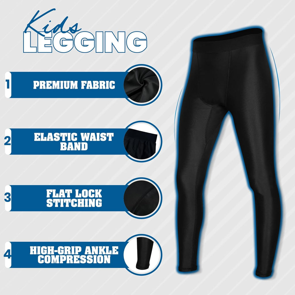 Kids MMA Leggings Athletic Pants BJJ Spats Kid Compression Leggings Base Layer Jiu Jitsu Spats