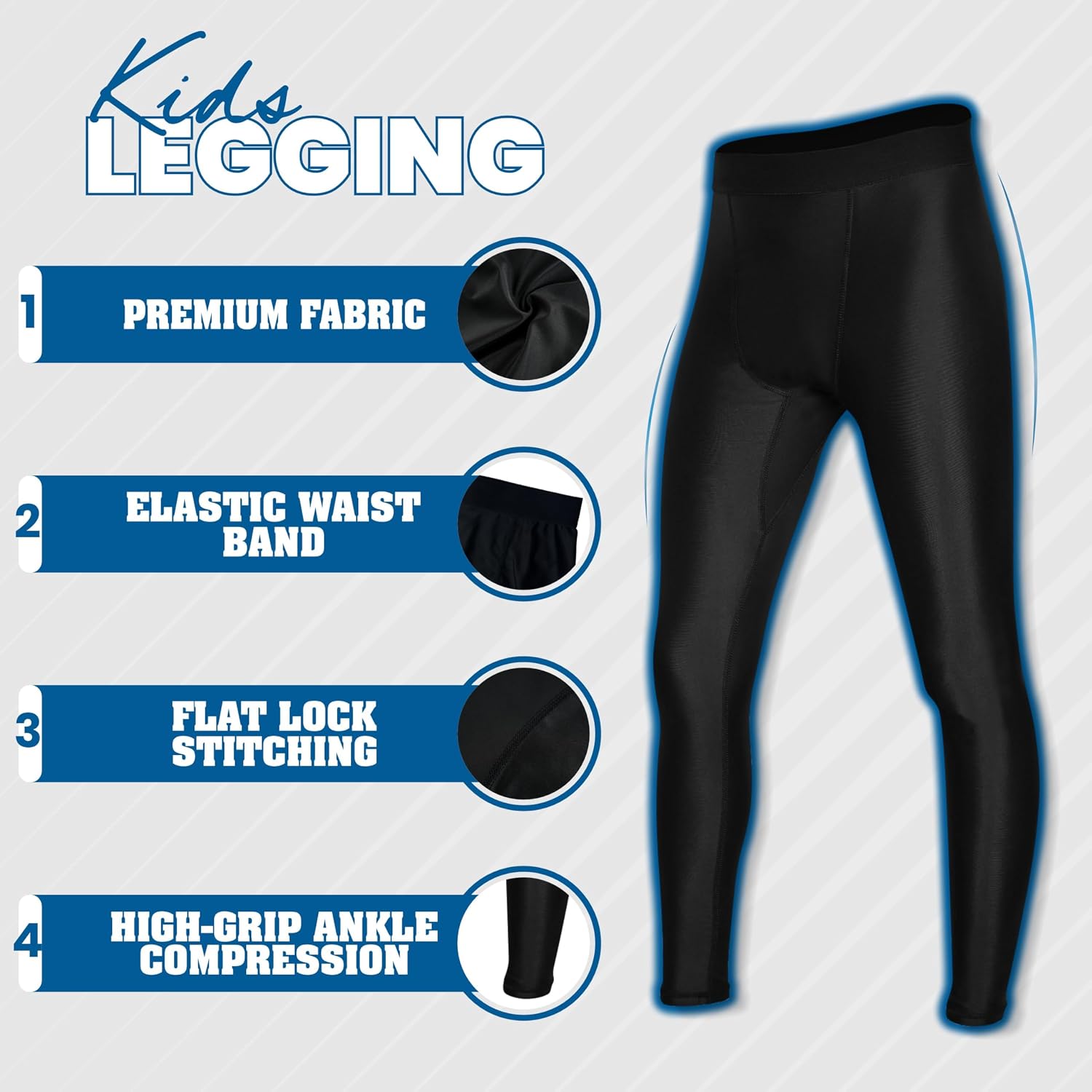 Kids MMA Leggings Athletic Pants BJJ Spats Kid Compression Leggings Base Layer Jiu Jitsu Spats