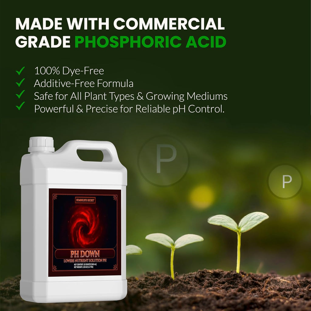 pH Down for Plants | Liquid pH Adjuster and Balancer for Soil Coco Hydroponics | Concentrated Phosphoric Acid