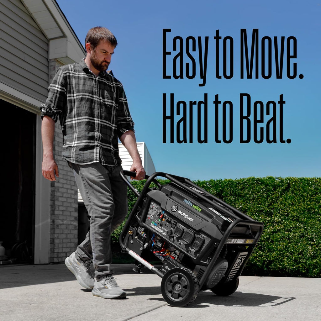 7500 Peak Watt EFI Dual Fuel Home Backup Portable Generator, Remote Electric Start, Transfer Switch Ready, Gas and