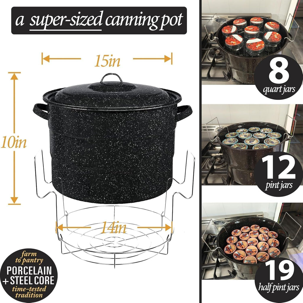Canning Supplies-24 Qt. Water Bath Canning Pot with Rack & Lid -Starter Kits Set for Beginners - Stainless Steel
