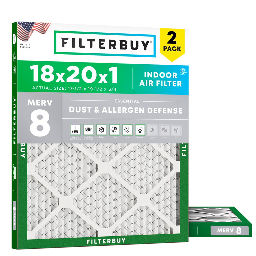 18x20x1 Air Filter MERV 8 Dust & Allergy Defense (2-Pack)